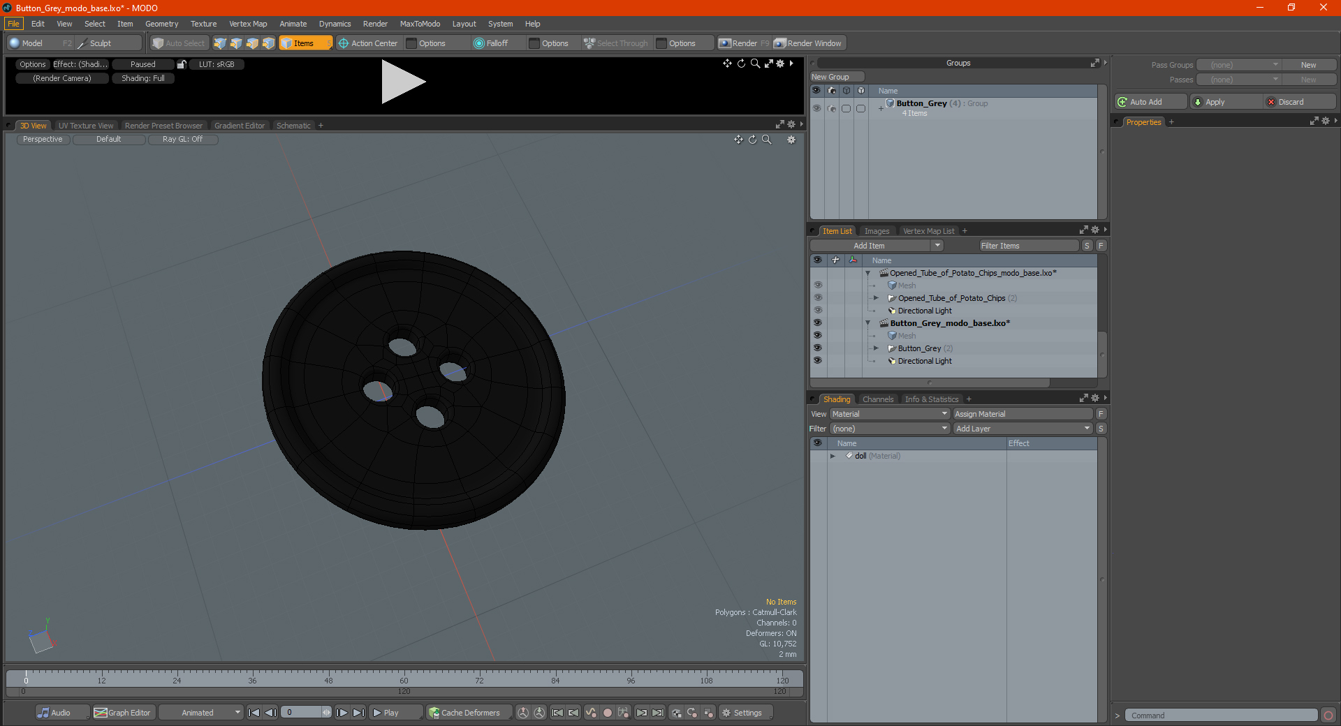 3D Button Grey