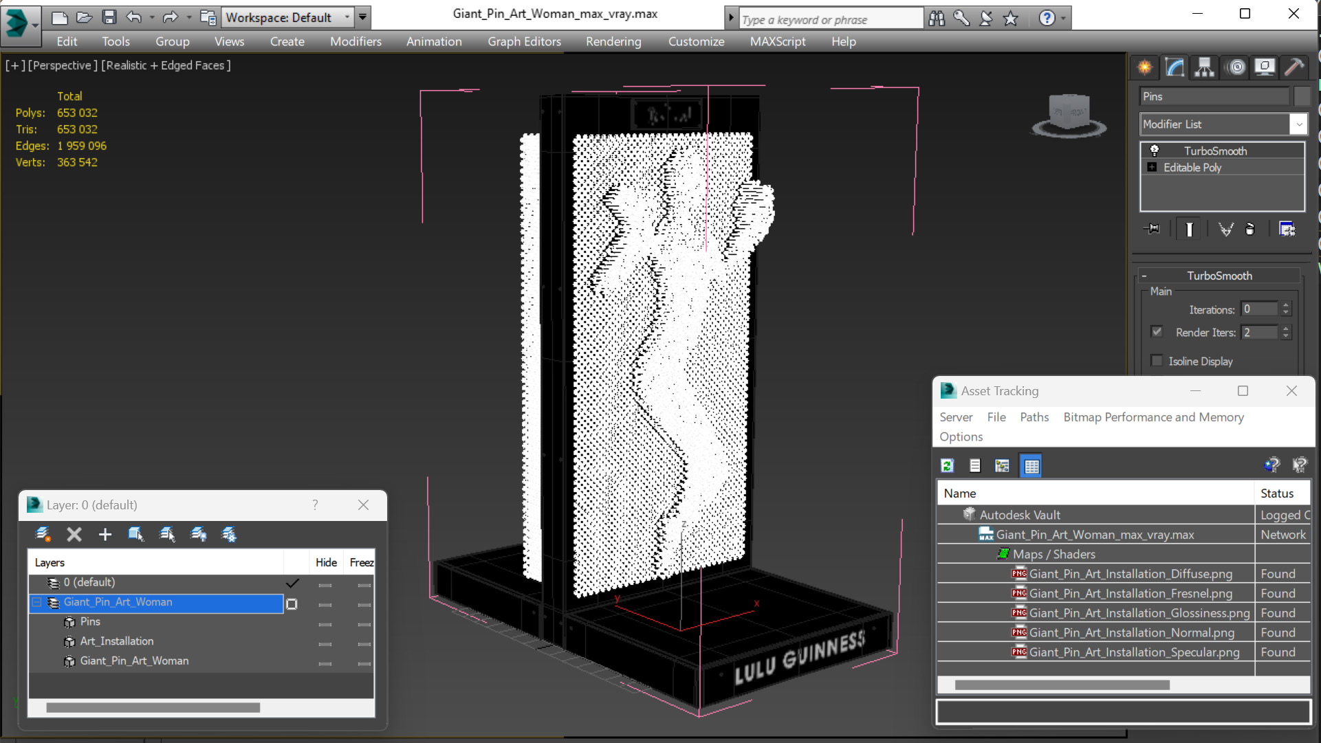 Giant Pin Art Woman 3D model