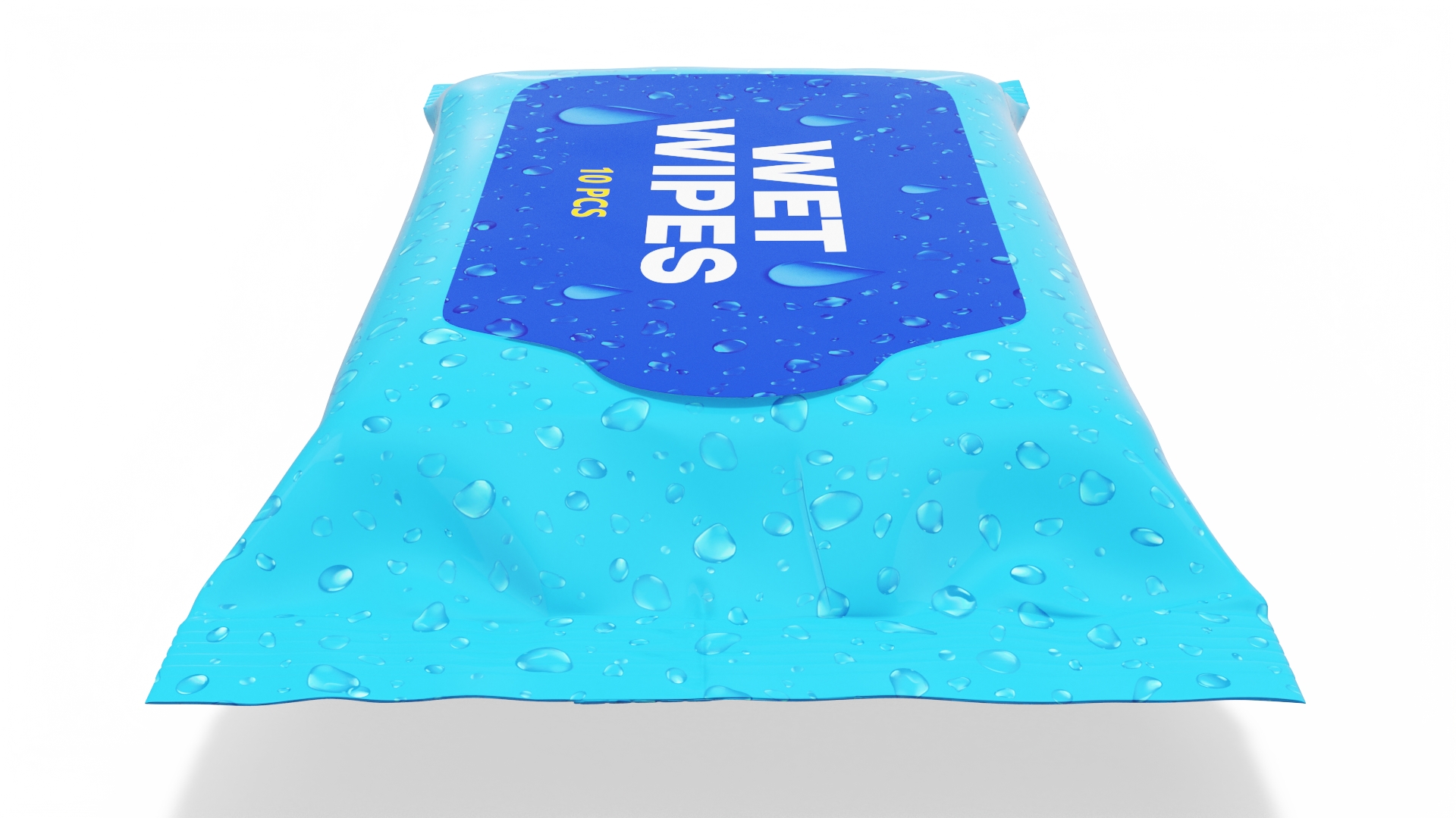 3D Small Wet Wipes Package Blue model