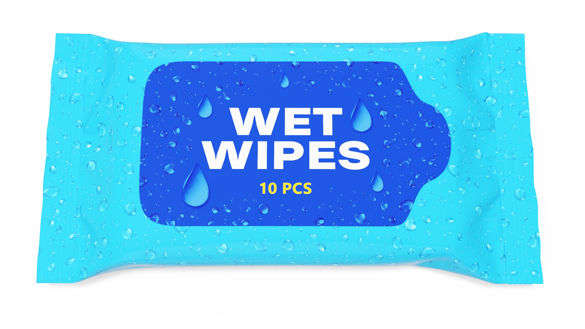 3D Small Wet Wipes Package Blue model