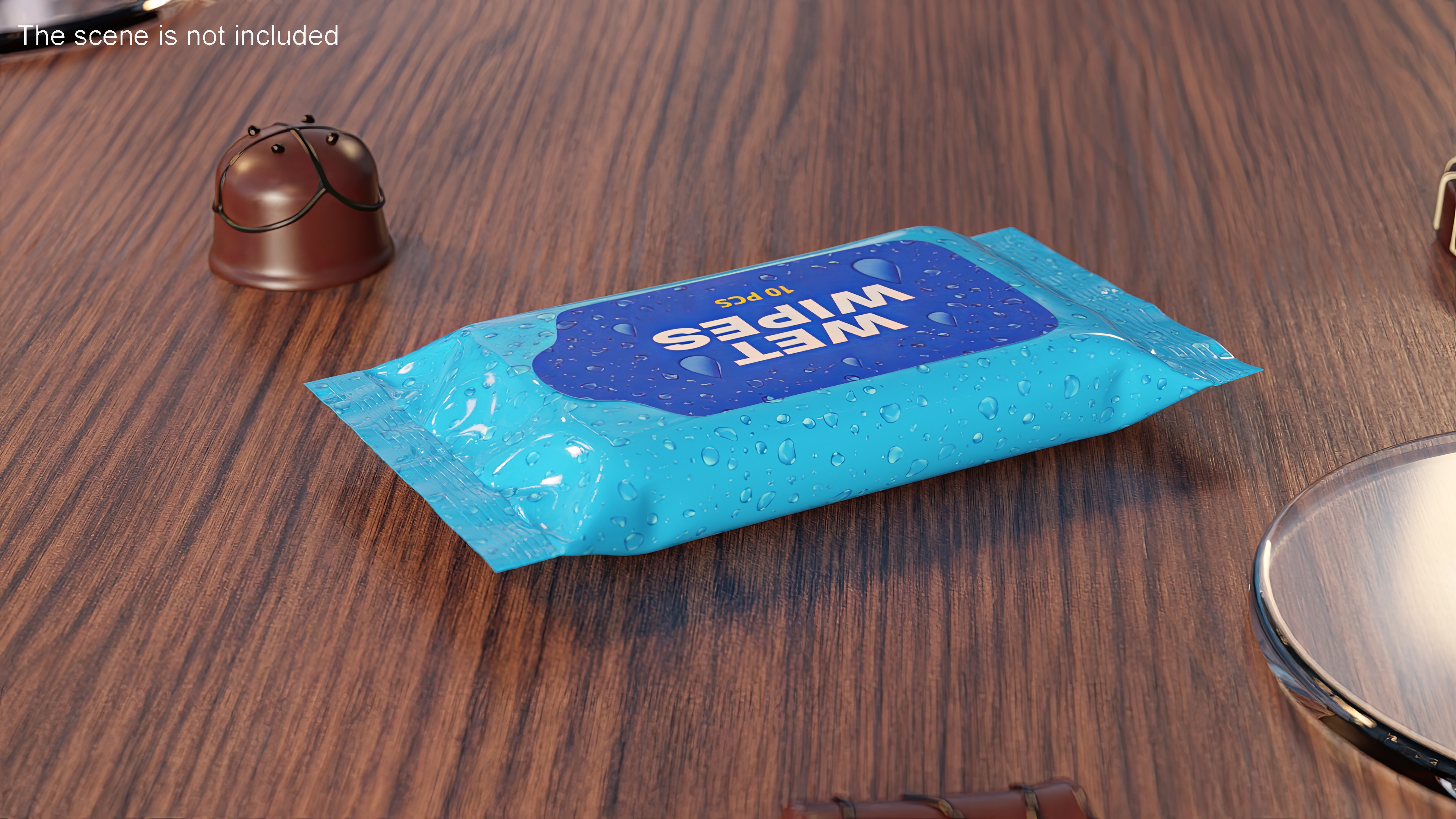 3D Small Wet Wipes Package Blue model