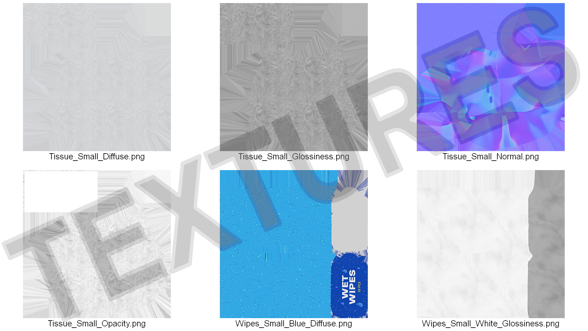 3D Small Wet Wipes Package Blue model