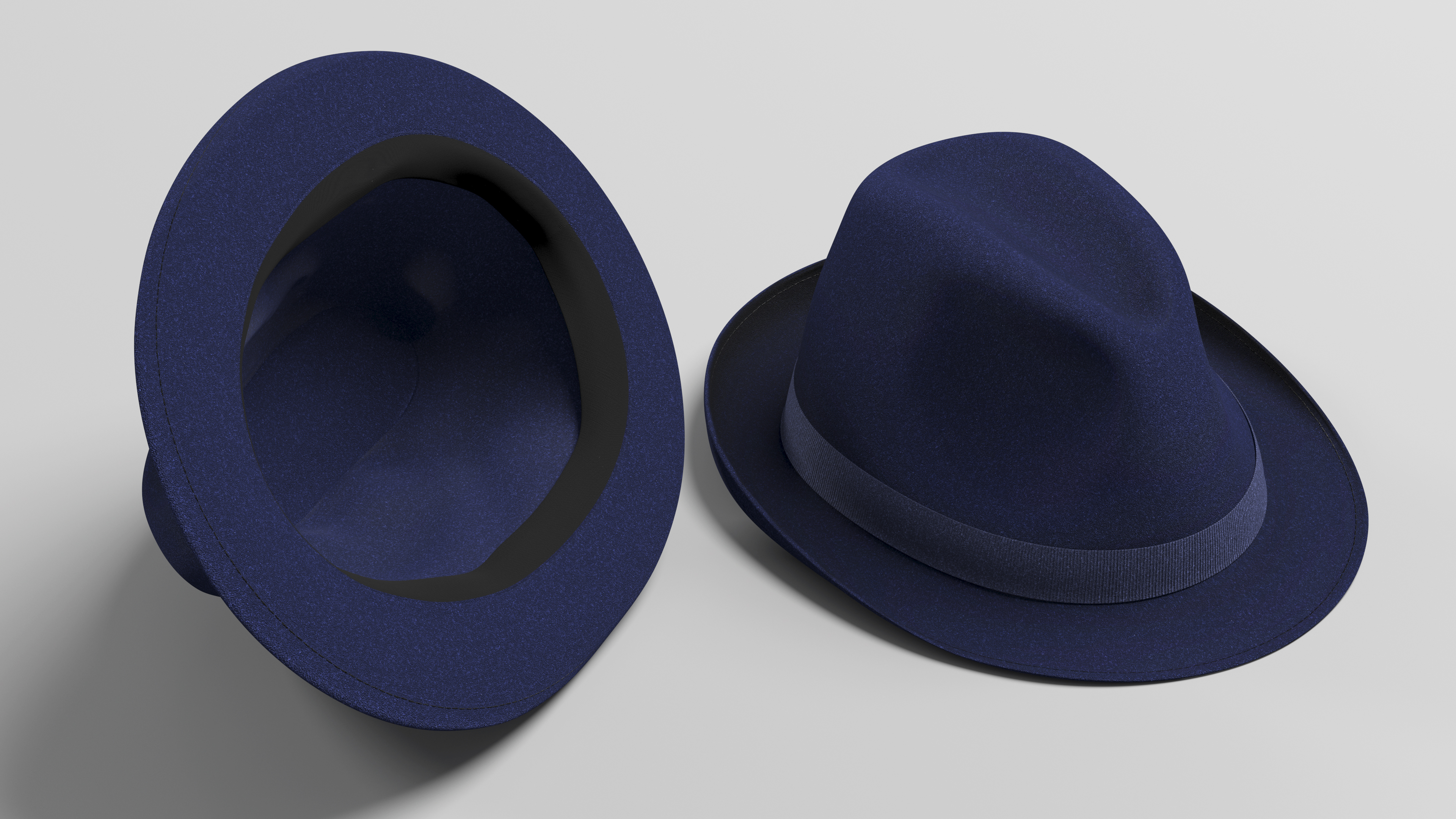 3D Royal Blue Fedora Hat