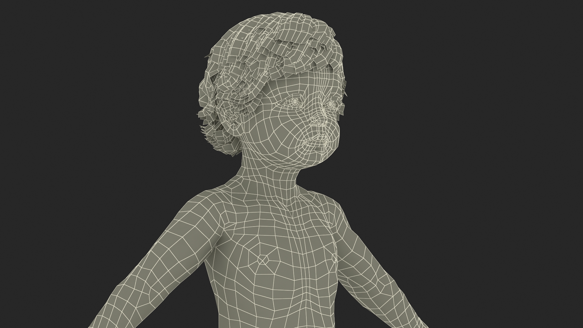 Boy Aged 1 Year in Diaper A-Pose 3D