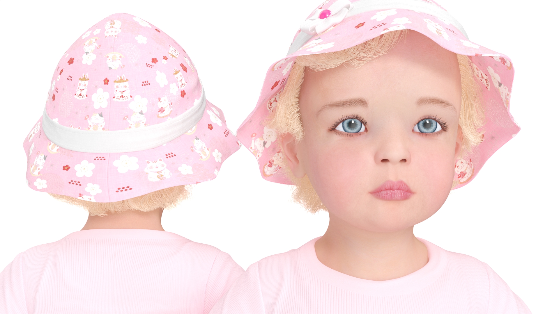 Baby Girl Outdoor Summer Dress A-Pose 3D