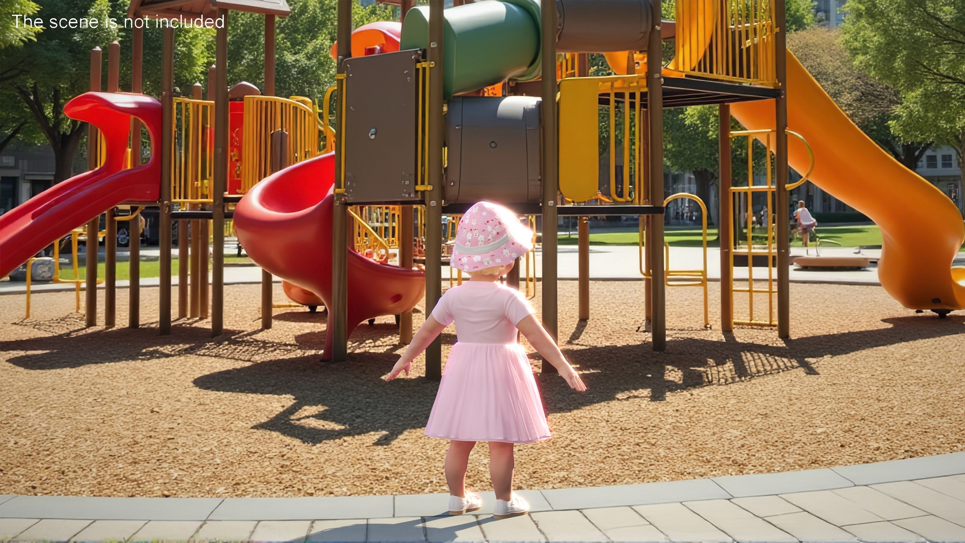 Baby Girl Outdoor Summer Dress A-Pose 3D