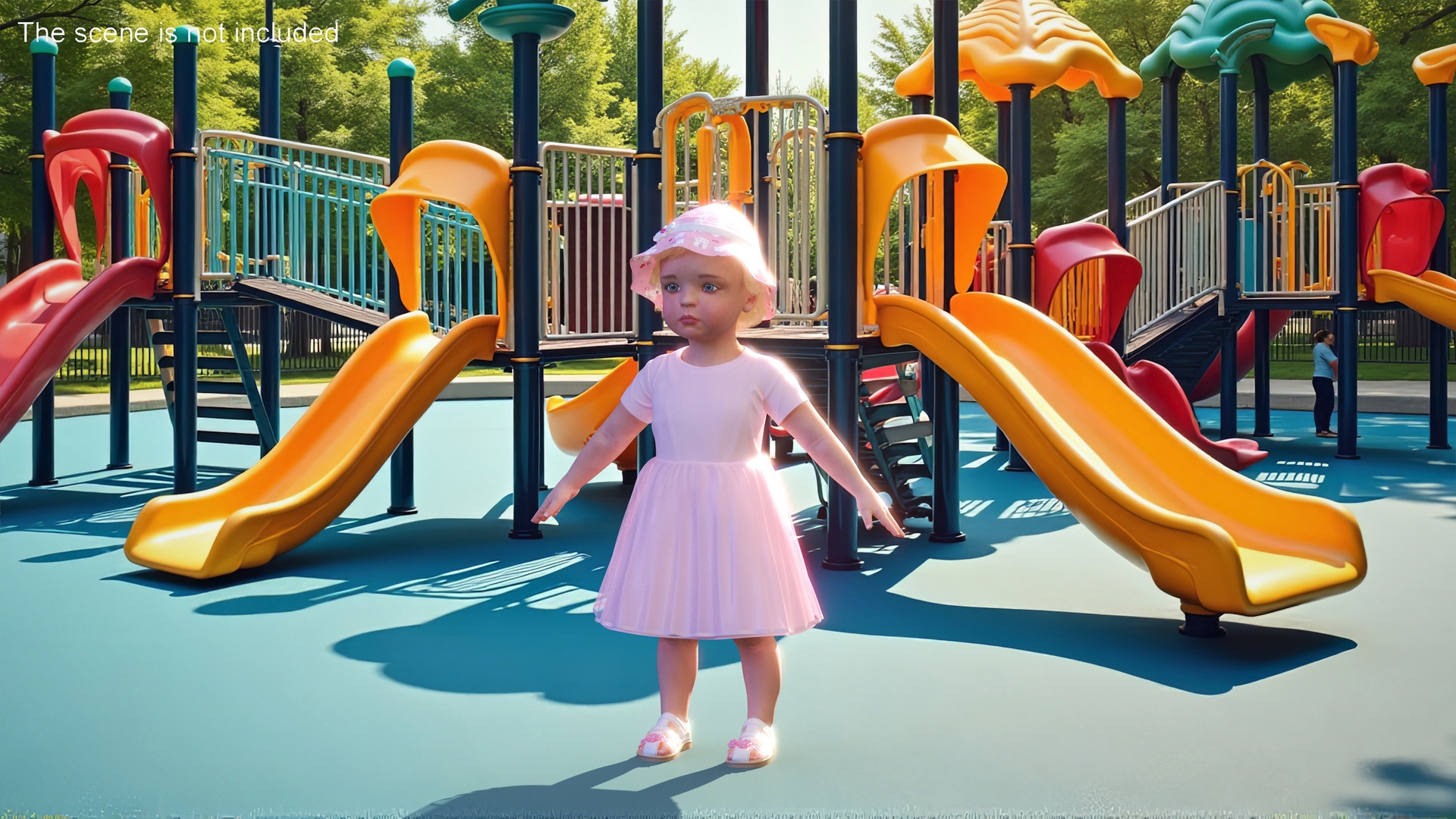 Baby Girl Outdoor Summer Dress A-Pose 3D