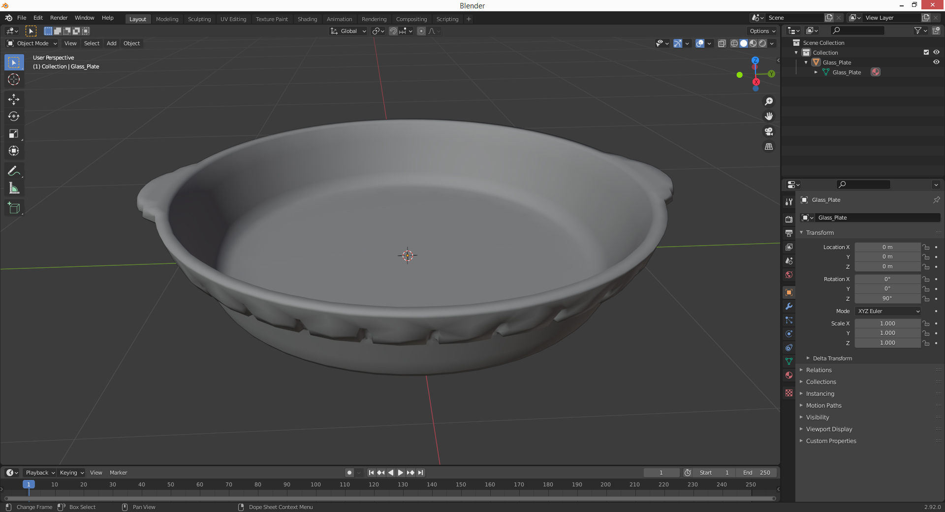 3D Glass Plate