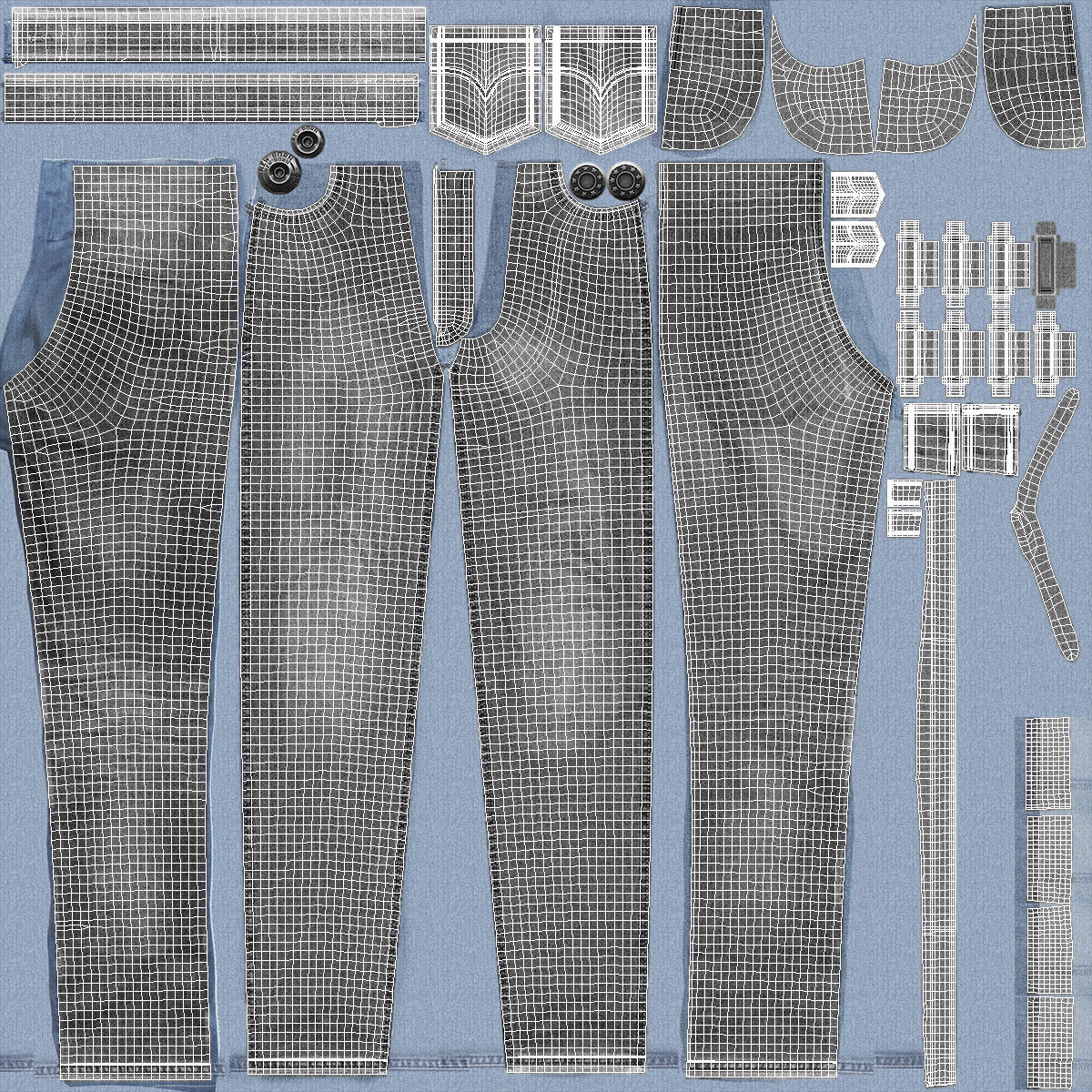 3D model Classic Denim Black Jeans