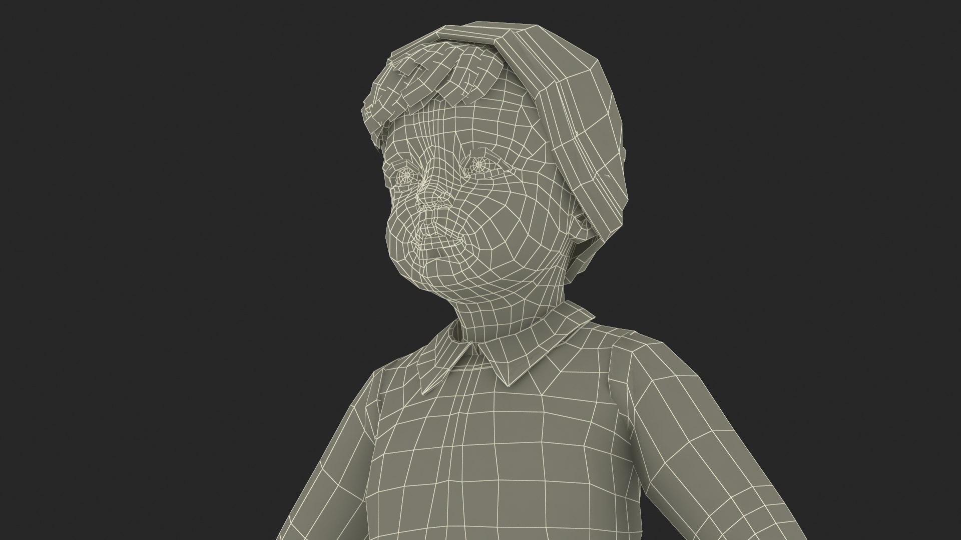 3D model Children in Sandpit Fur Rigged