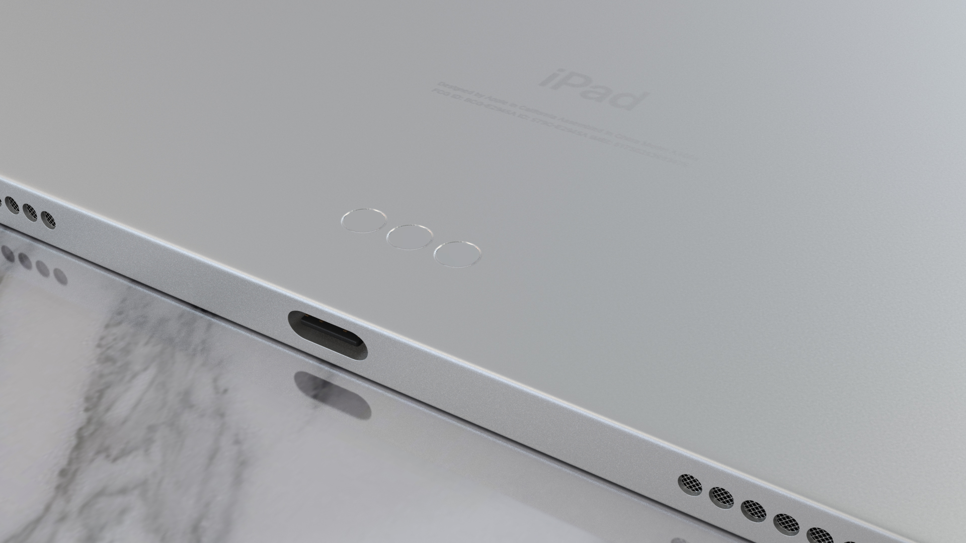 3D Apple iPad Air 4 2020 Silver model