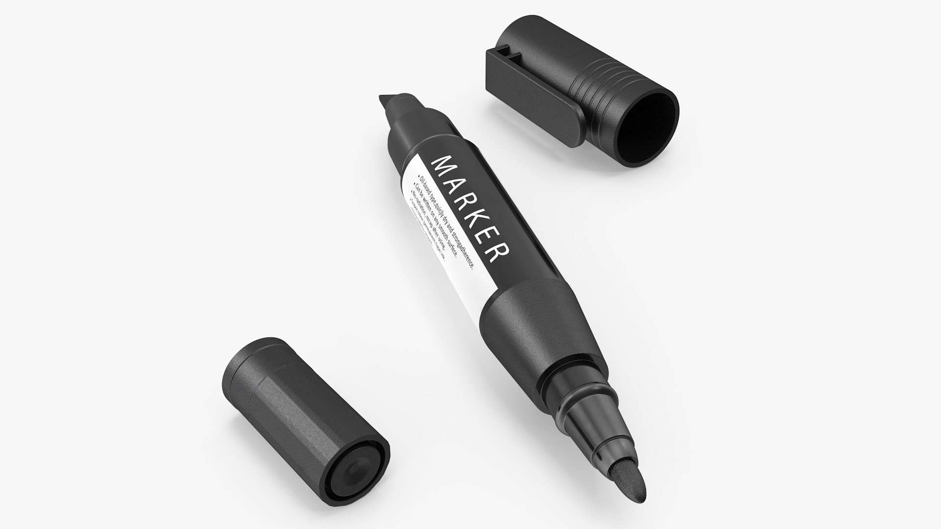 3D model Double-Ended Marker Black Open