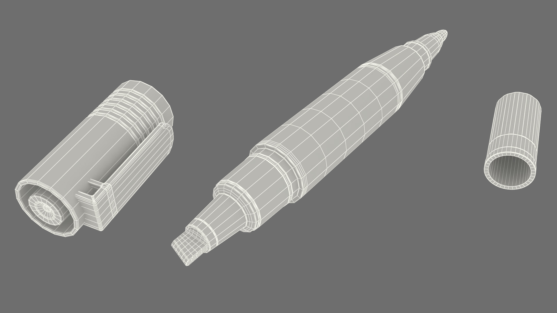 3D model Double-Ended Marker Black Open