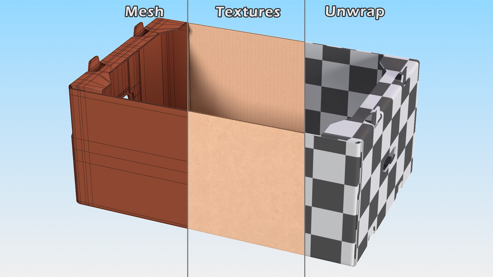 3D model Fruit Packaging Corrugated Cardboard Tray Box