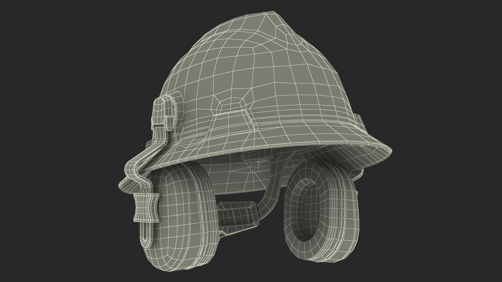 Safety Helmet with Earmuffs 3D