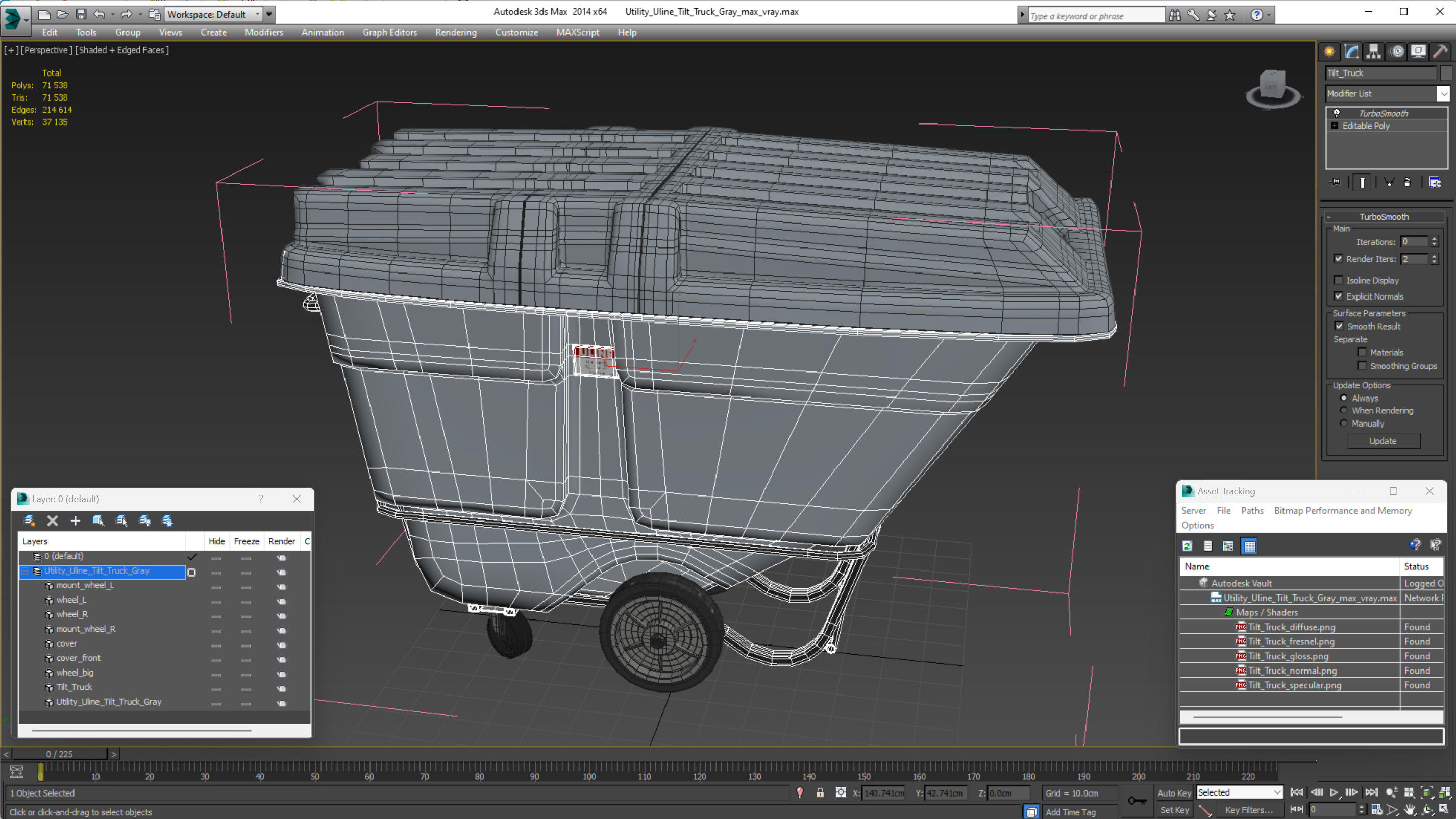 Utility Uline Tilt Truck Gray 3D model