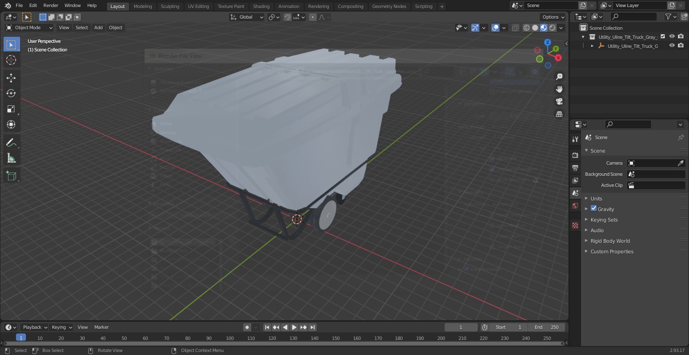 Utility Uline Tilt Truck Gray 3D model