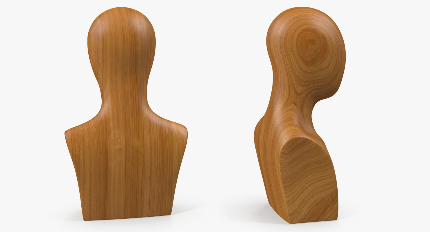 3D Male Wooden Head Mannequin