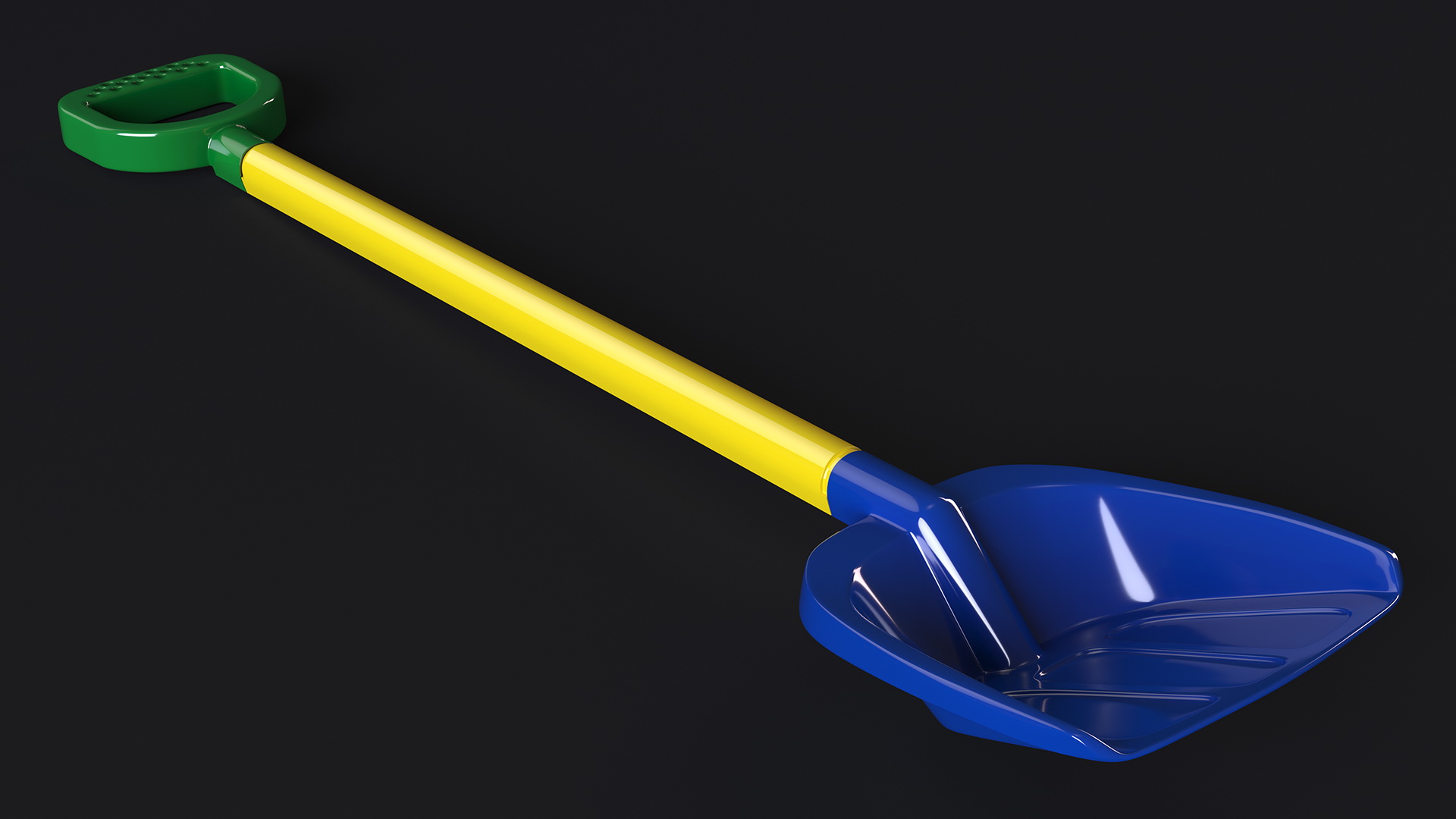 3D Plastic Beach Shovel Multicolored model