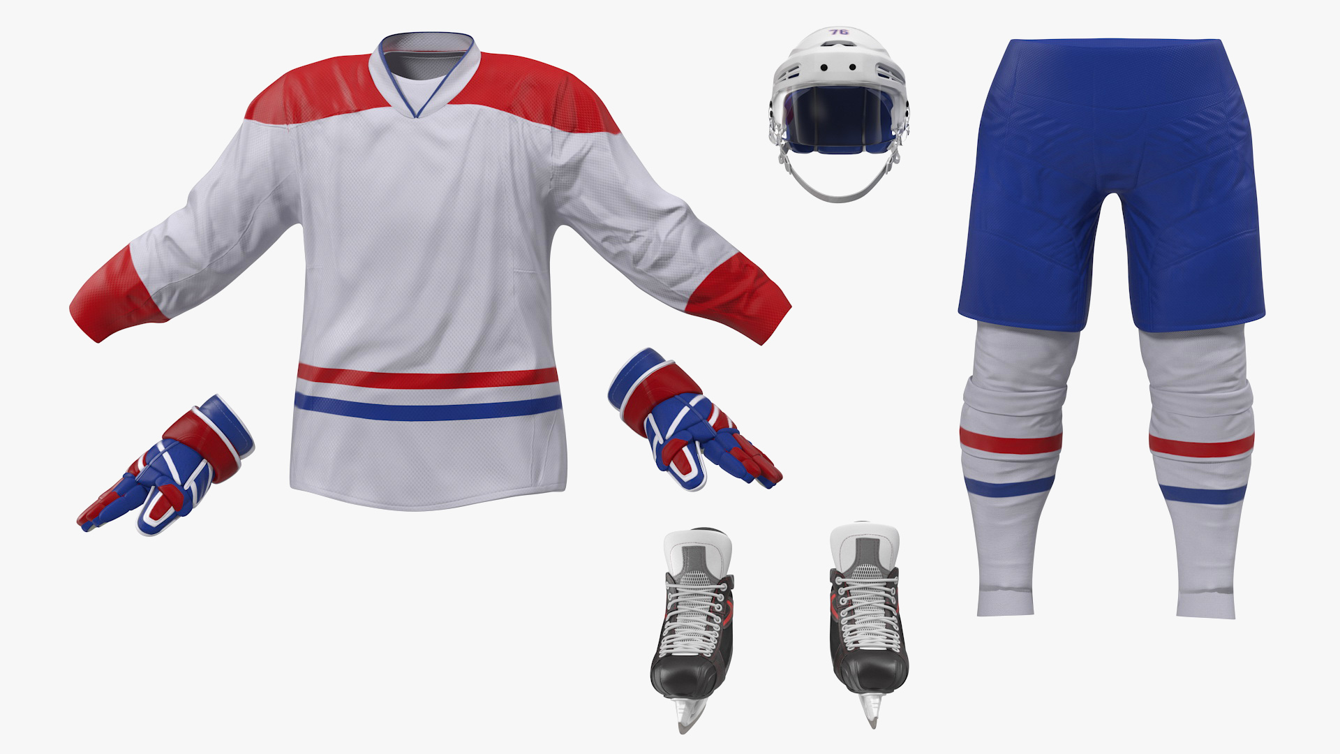 Hockey Equipment White 3D