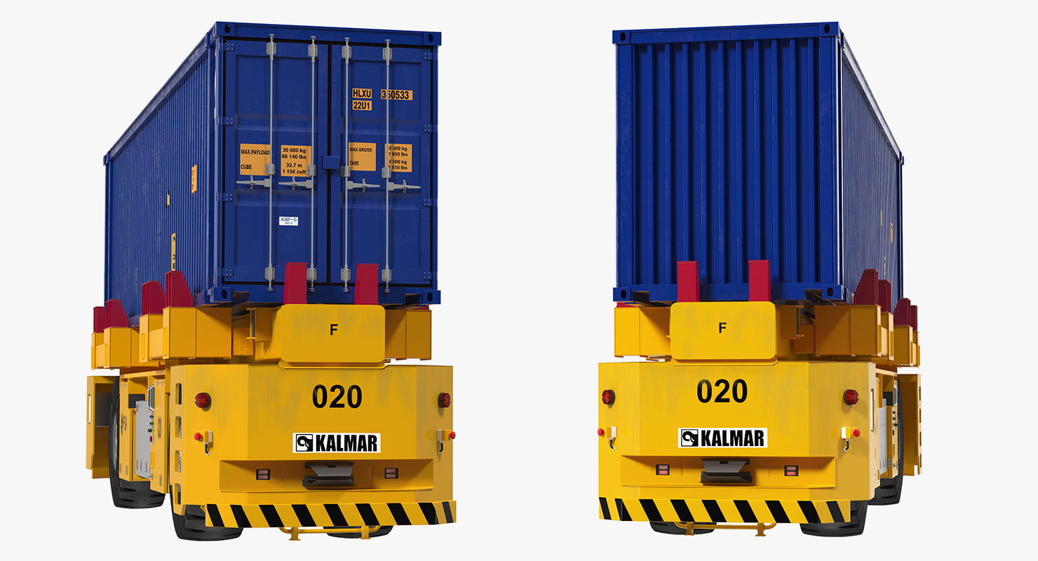 Kalmar AGV with 40ft ISO Container 3D model