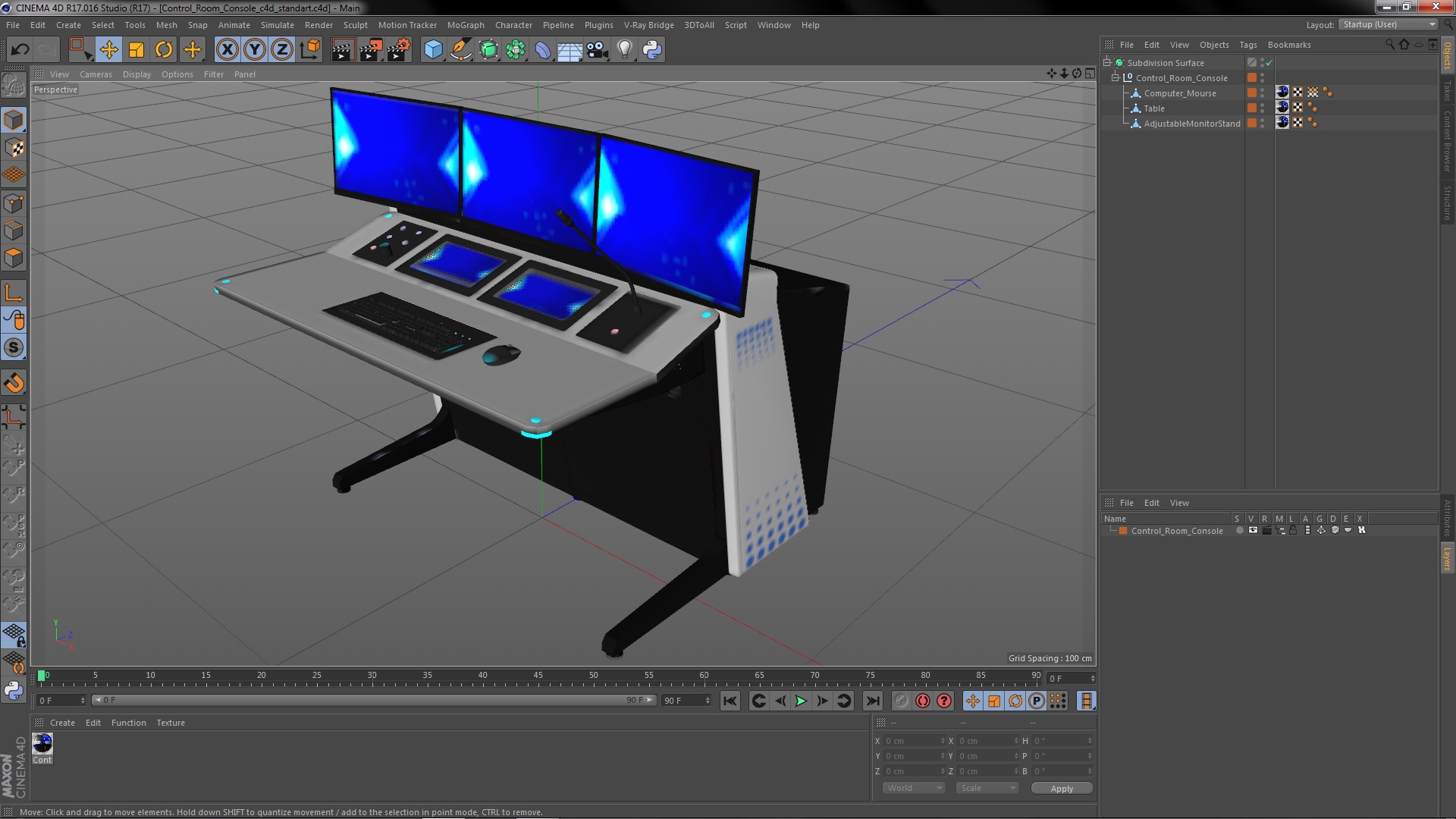 3D model Control Room Console