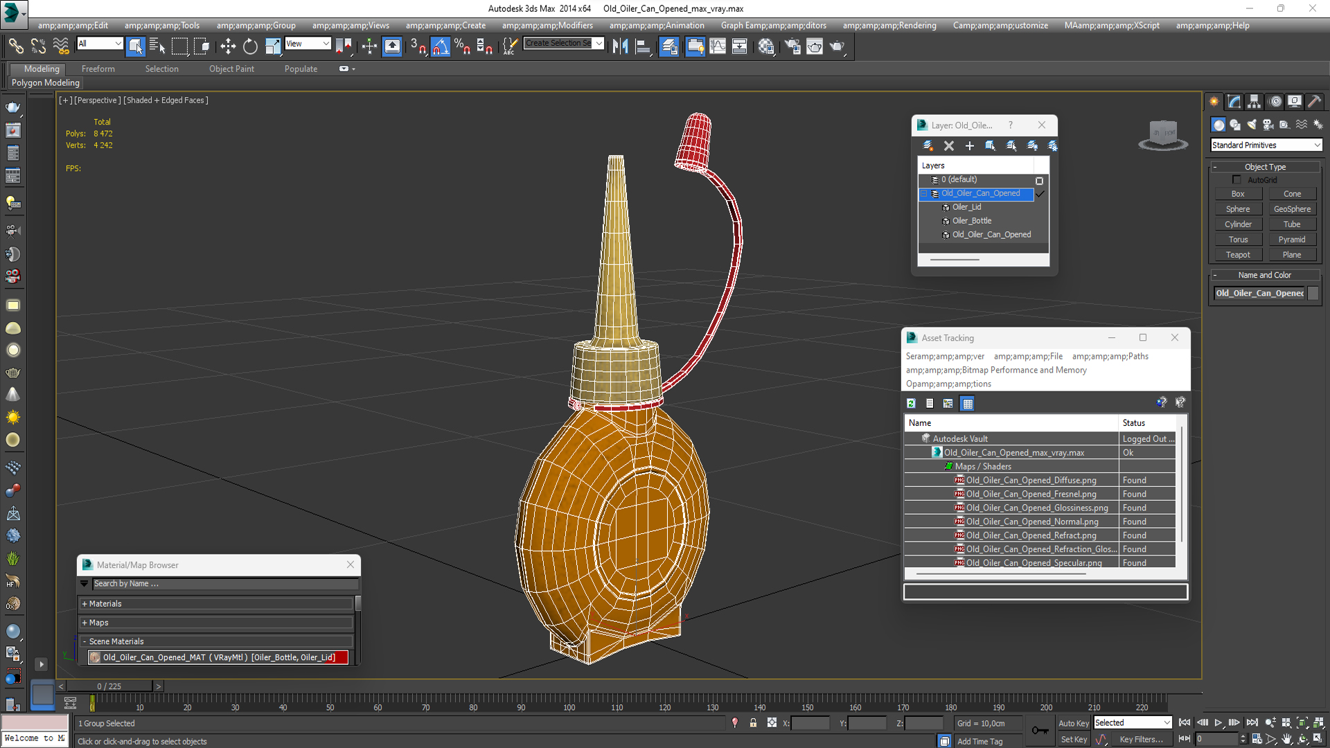 3D model Old Oiler Can Opened