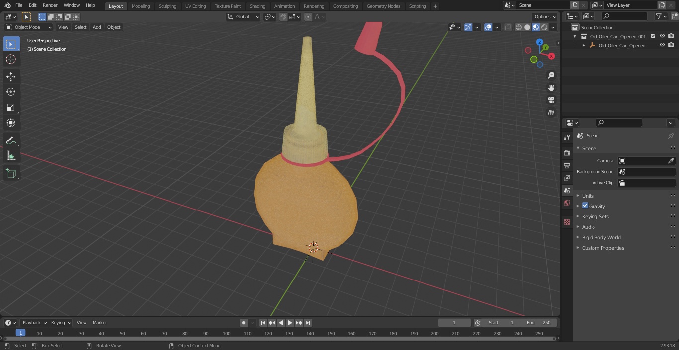 3D model Old Oiler Can Opened