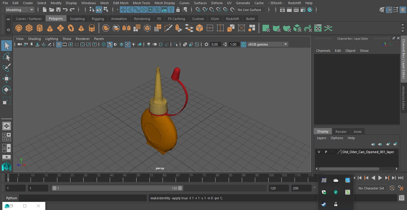 3D model Old Oiler Can Opened