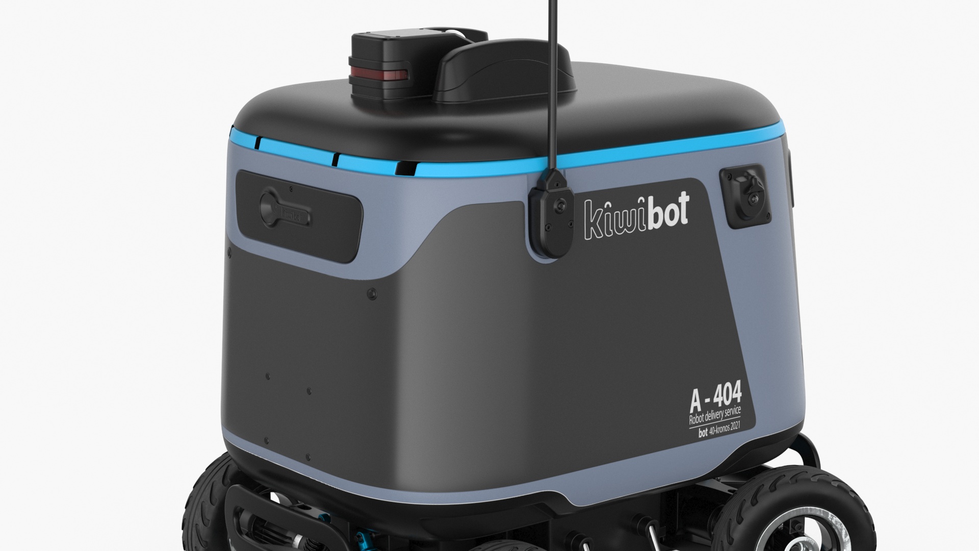 3D Kiwibot Delivery Robot Black in Sleep Rigged for Maya model