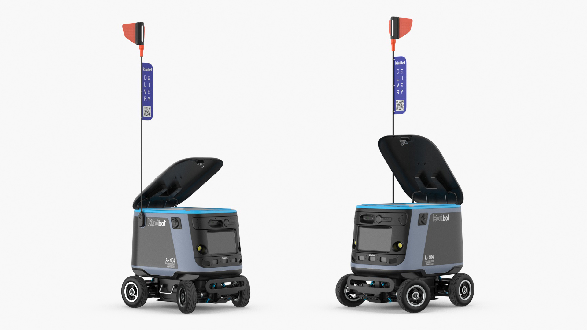 3D Kiwibot Delivery Robot Black in Sleep Rigged for Maya model