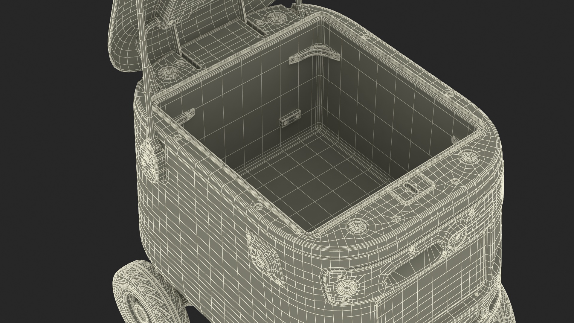 3D Kiwibot Delivery Robot Black in Sleep Rigged for Maya model