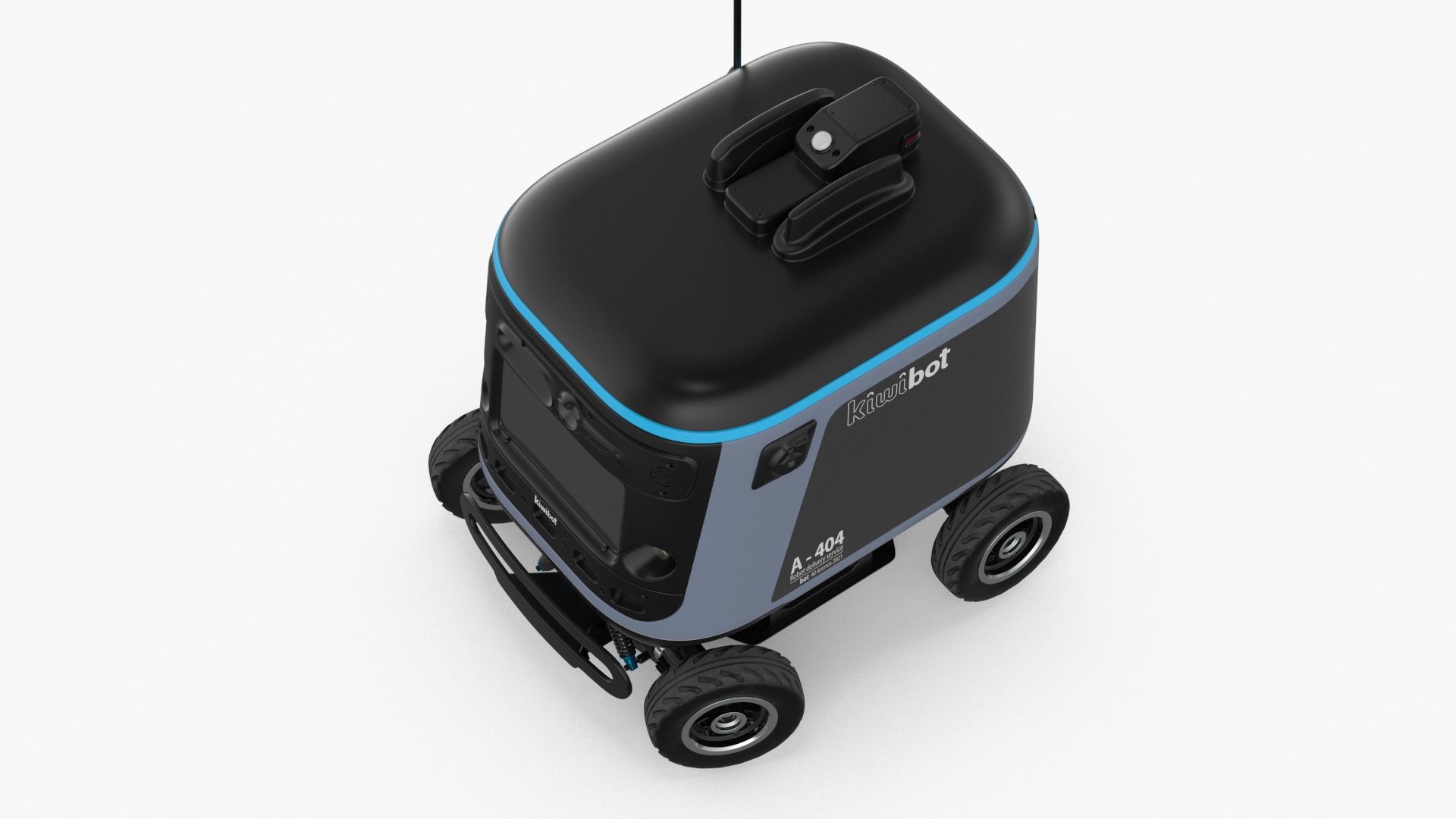 3D Kiwibot Delivery Robot Black in Sleep Rigged for Maya model