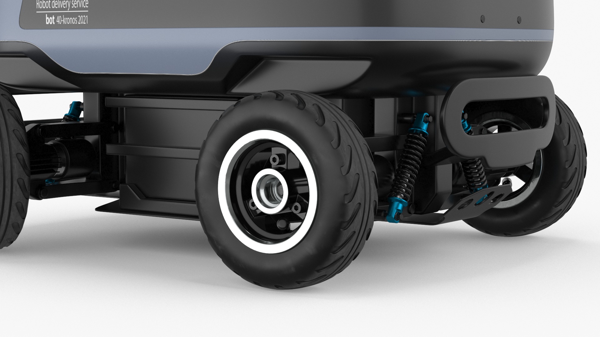 3D Kiwibot Delivery Robot Black in Sleep Rigged for Maya model