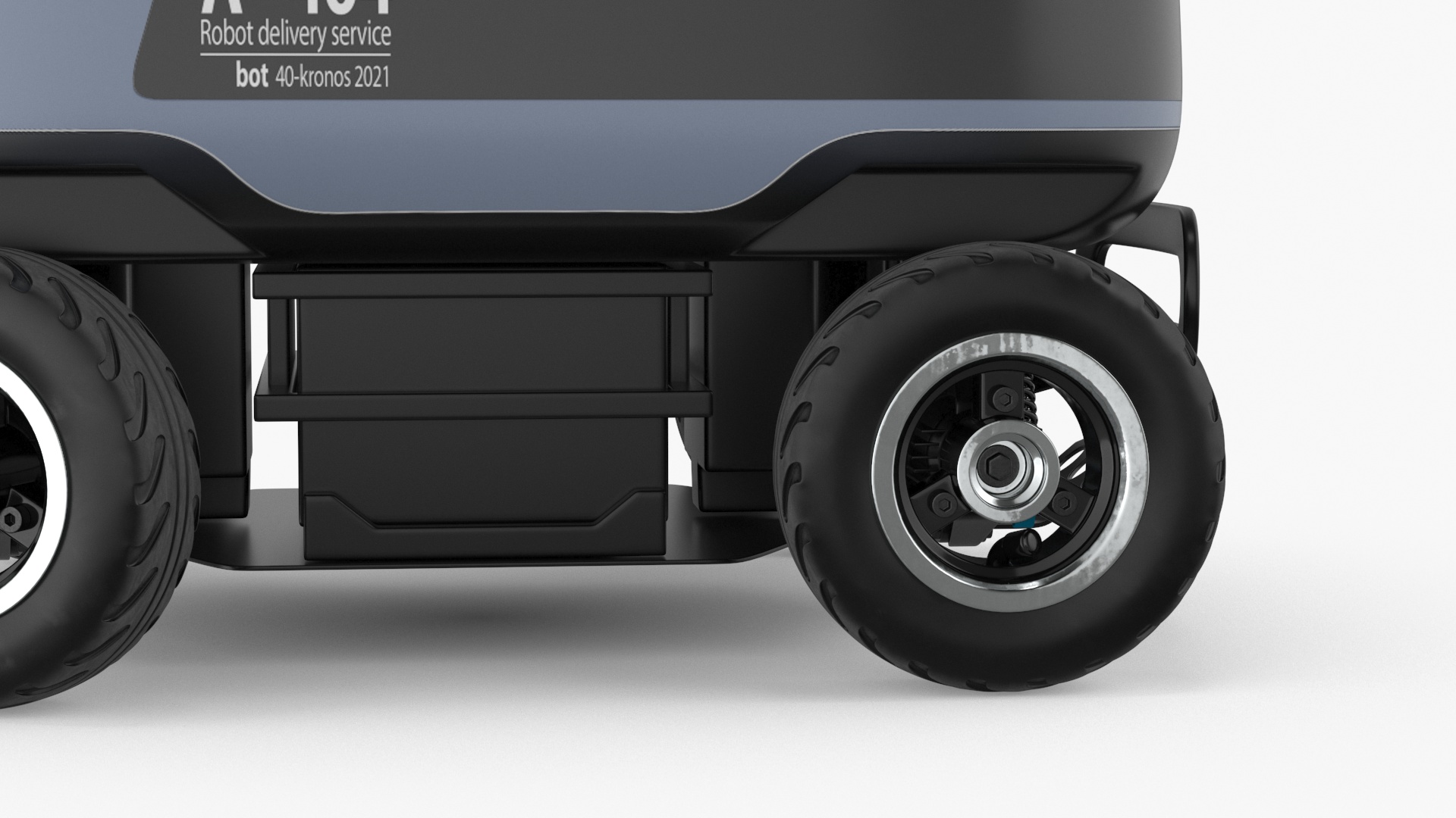 3D Kiwibot Delivery Robot Black in Sleep Rigged for Maya model