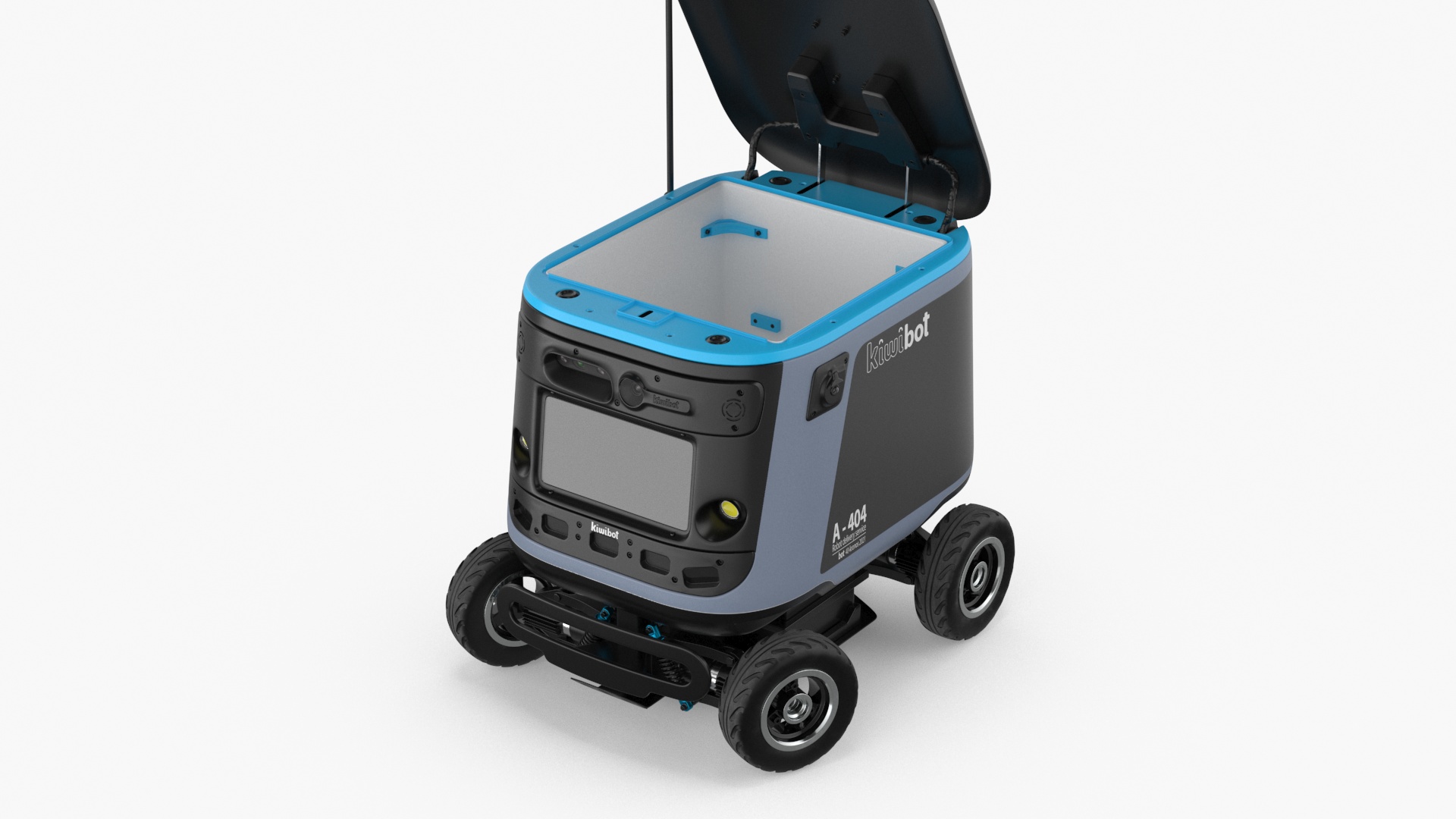 3D Kiwibot Delivery Robot Black in Sleep Rigged for Maya model