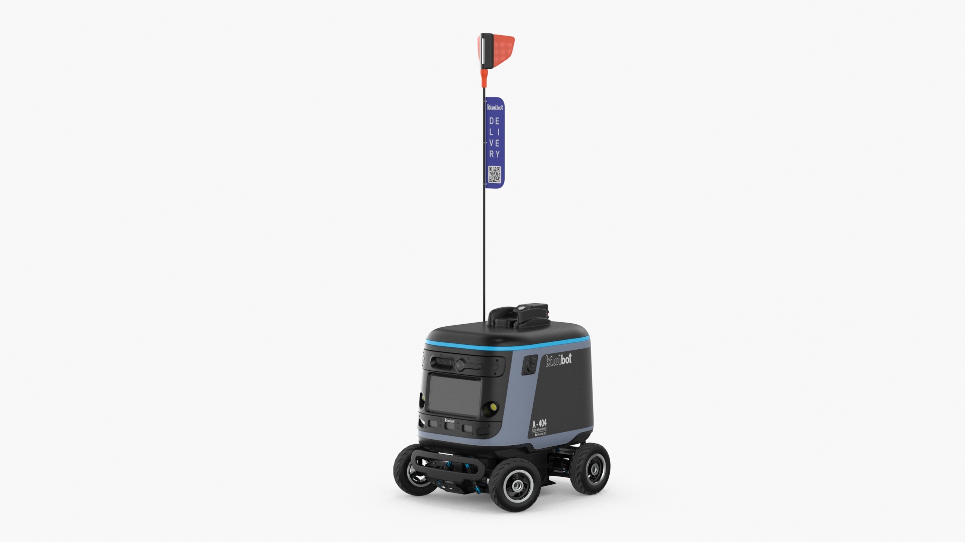 3D Kiwibot Delivery Robot Black in Sleep Rigged for Maya model