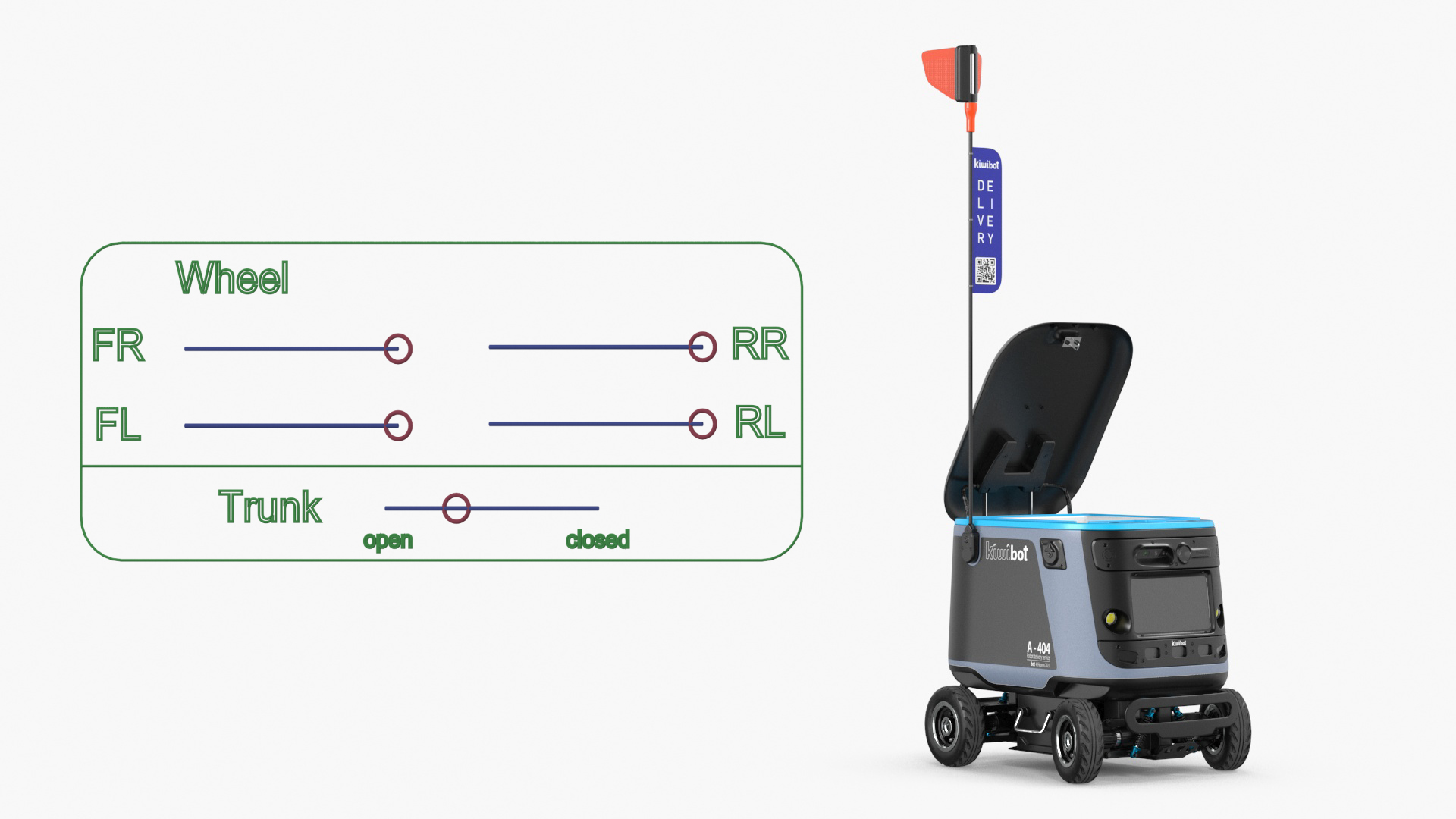 3D Kiwibot Delivery Robot Black in Sleep Rigged for Maya model