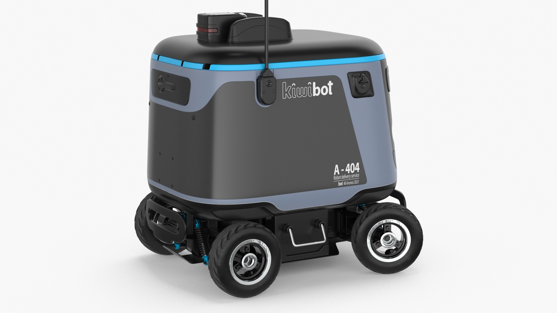 3D Kiwibot Delivery Robot Black in Sleep Rigged for Maya model