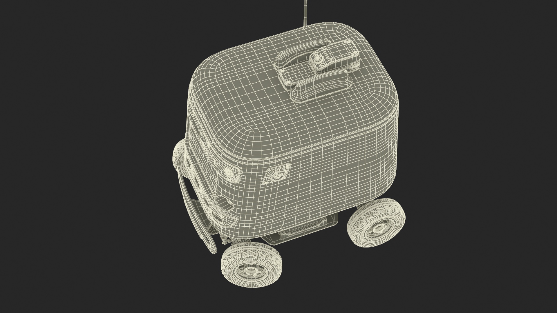 3D Kiwibot Delivery Robot Black in Sleep Rigged for Maya model