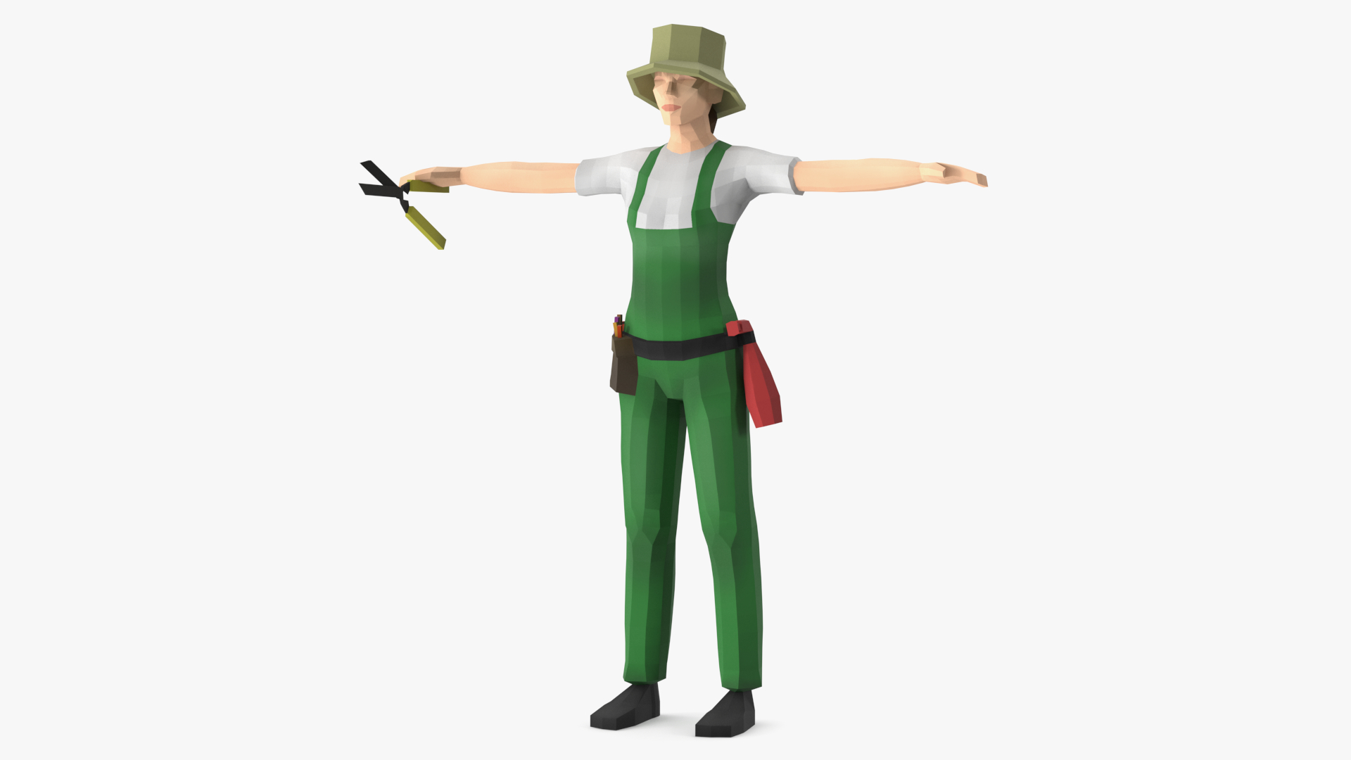 Gardener Low Poly Rigged 3D model