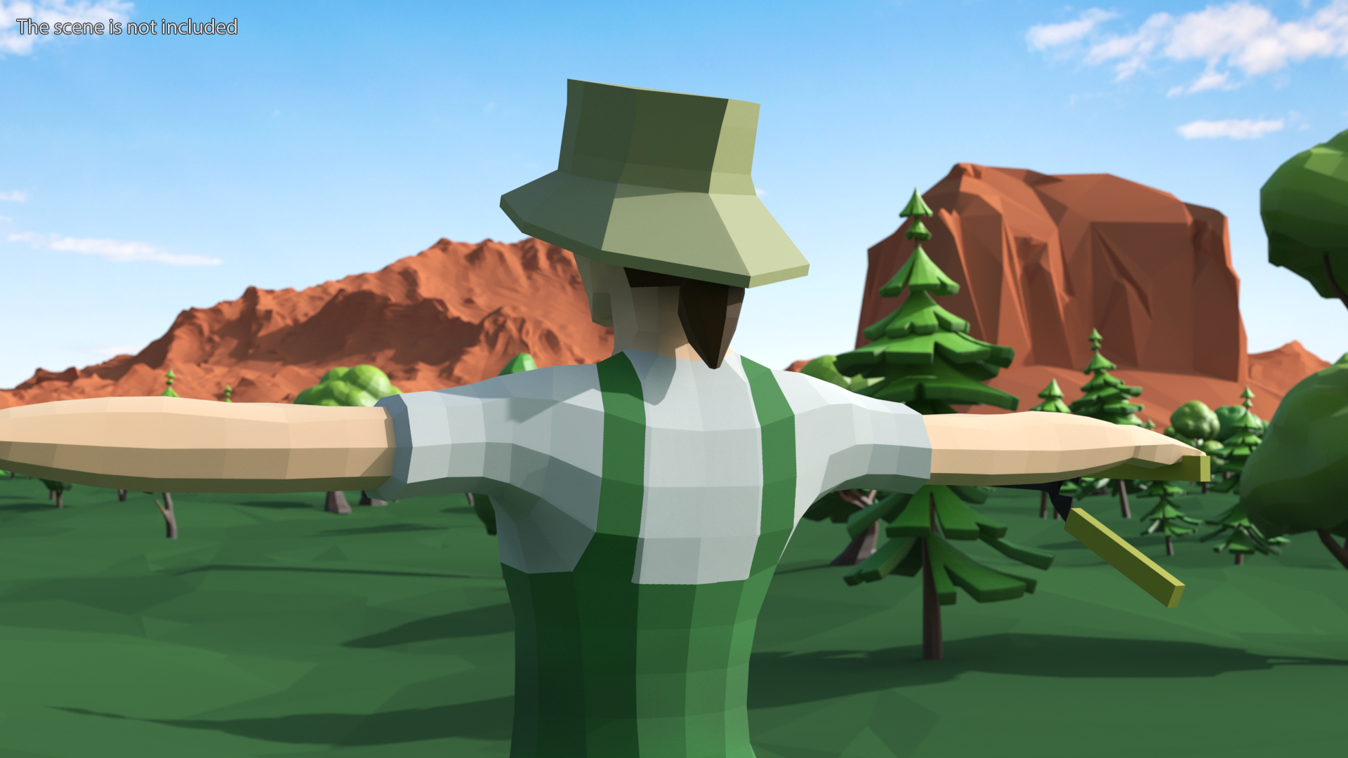 Gardener Low Poly Rigged 3D model