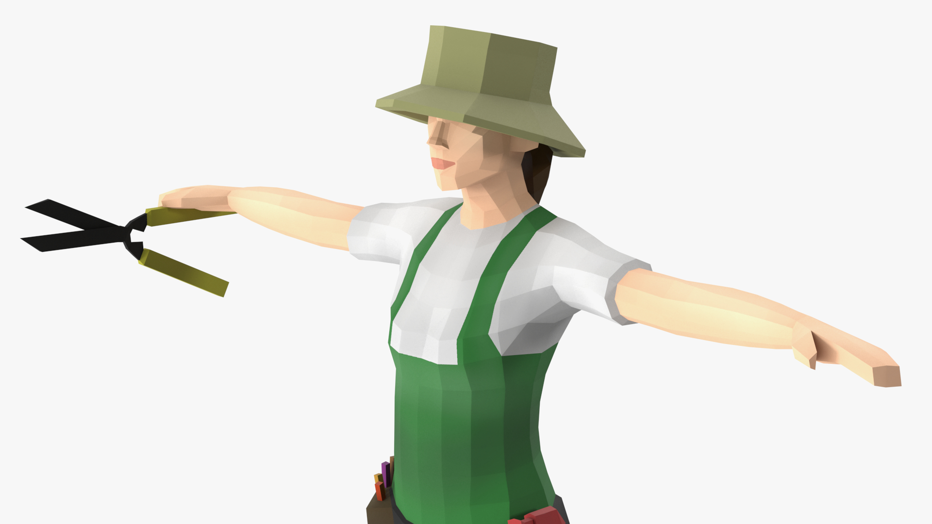 Gardener Low Poly Rigged 3D model