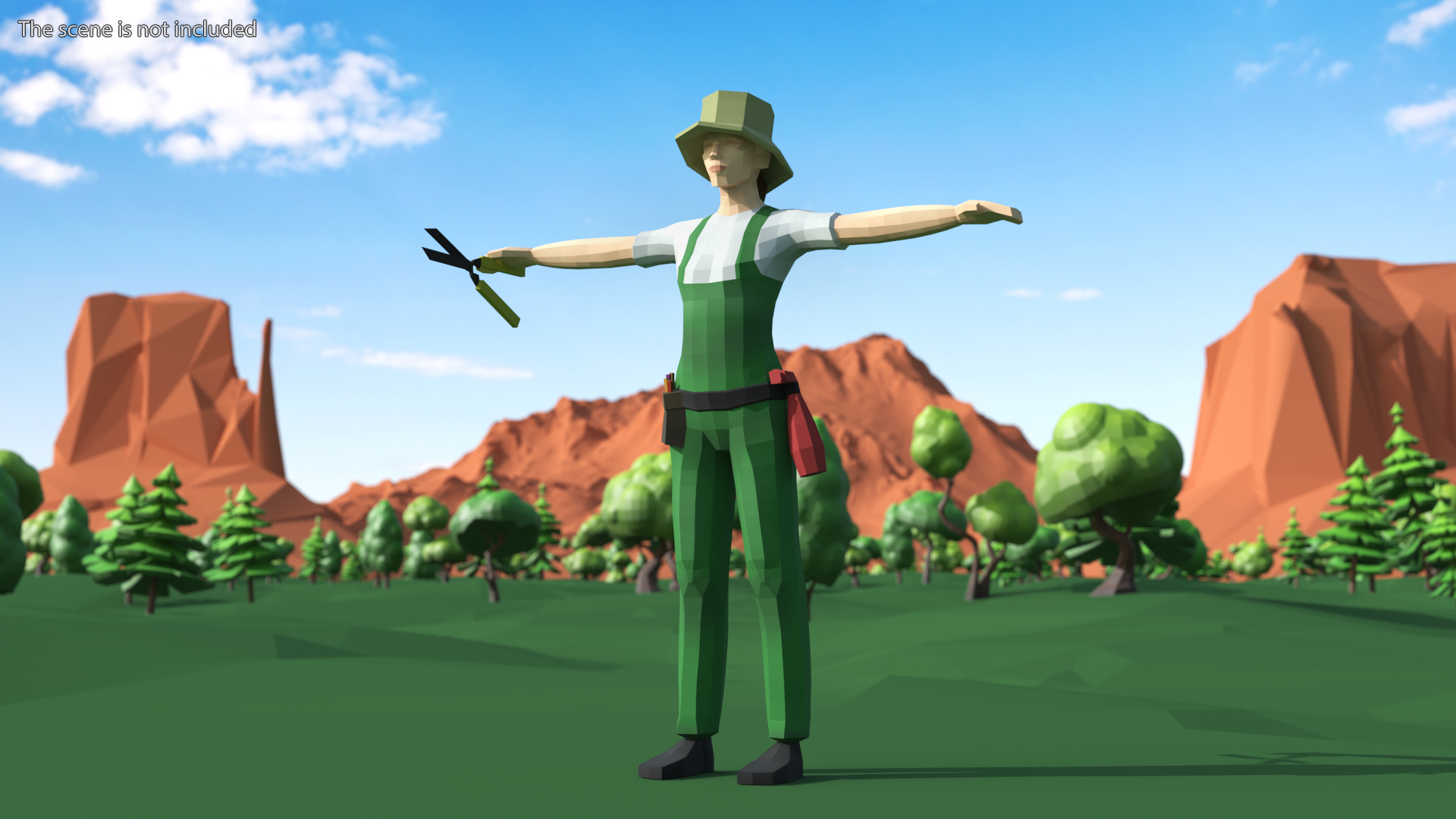Gardener Low Poly Rigged 3D model