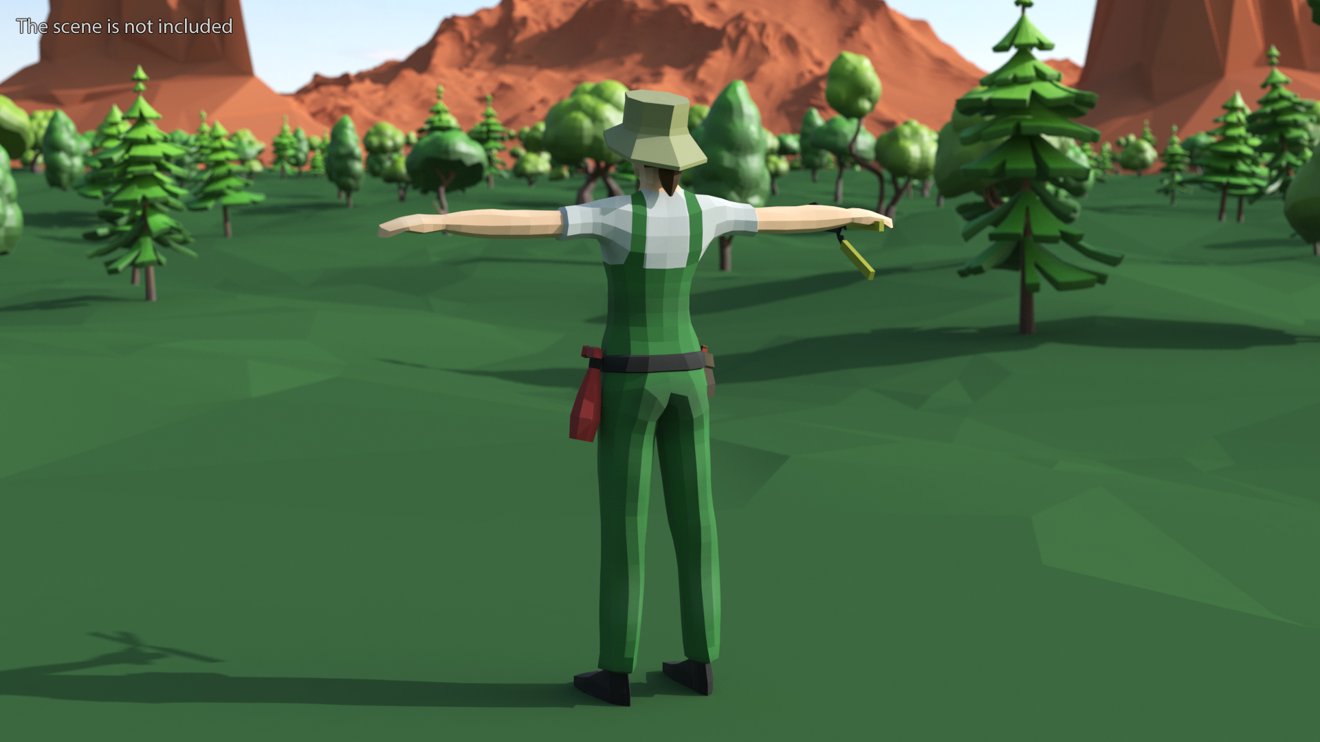 Gardener Low Poly Rigged 3D model