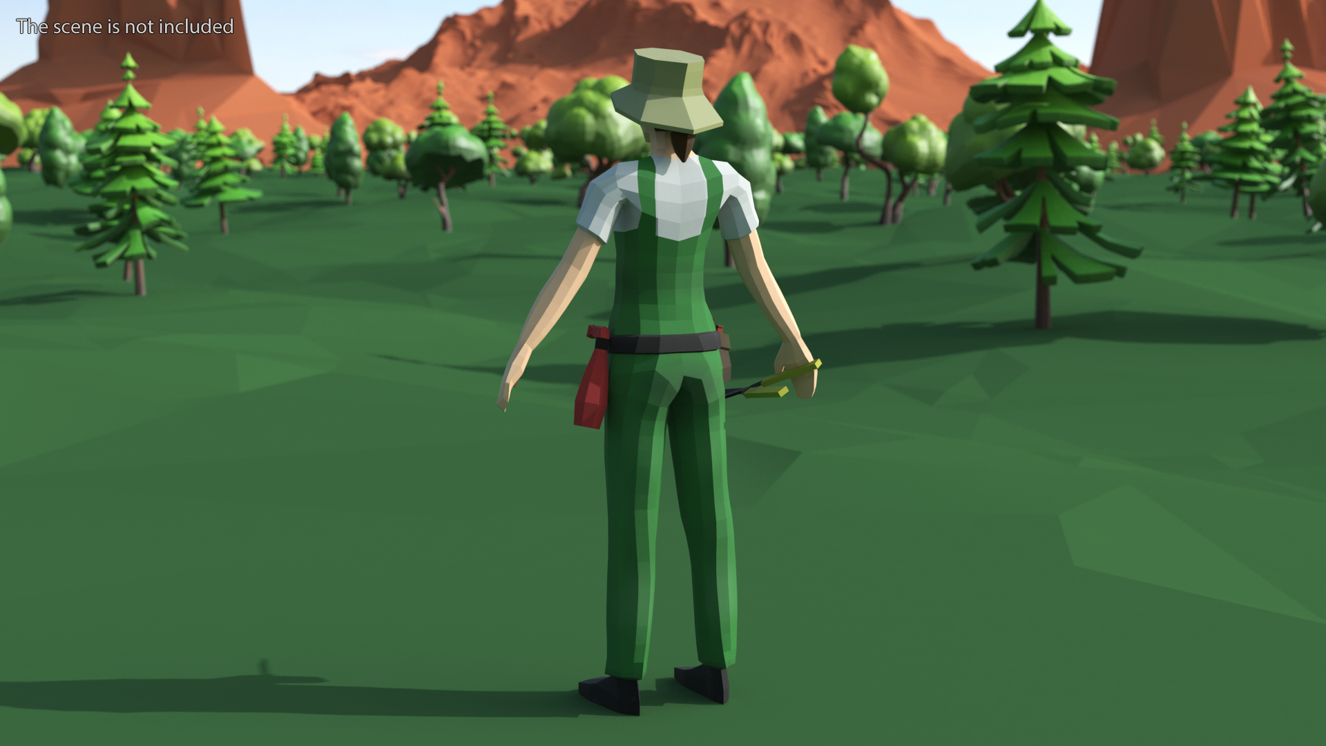 Gardener Low Poly Rigged 3D model