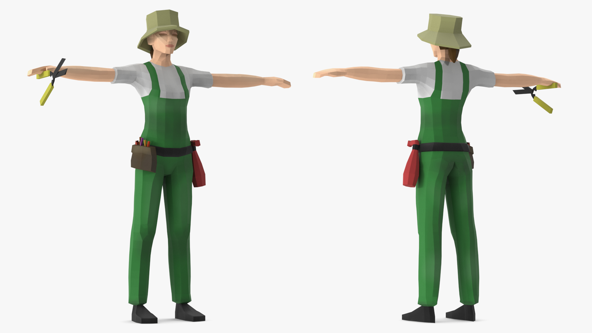 Gardener Low Poly Rigged 3D model