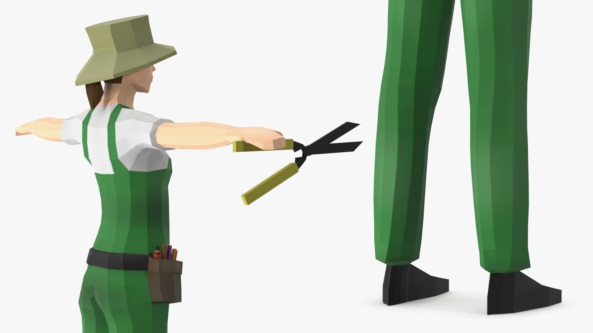 Gardener Low Poly Rigged 3D model