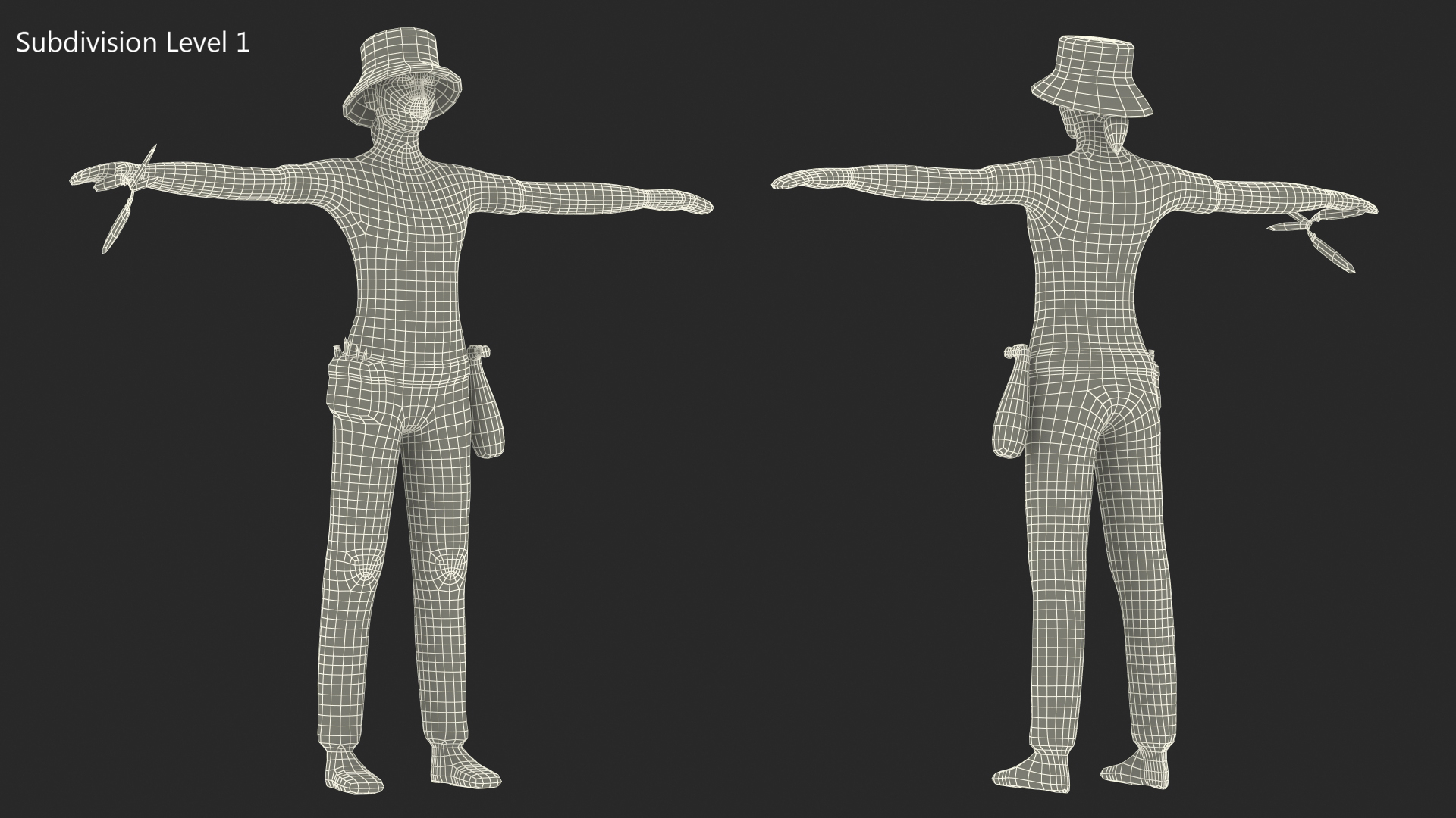 Gardener Low Poly Rigged 3D model