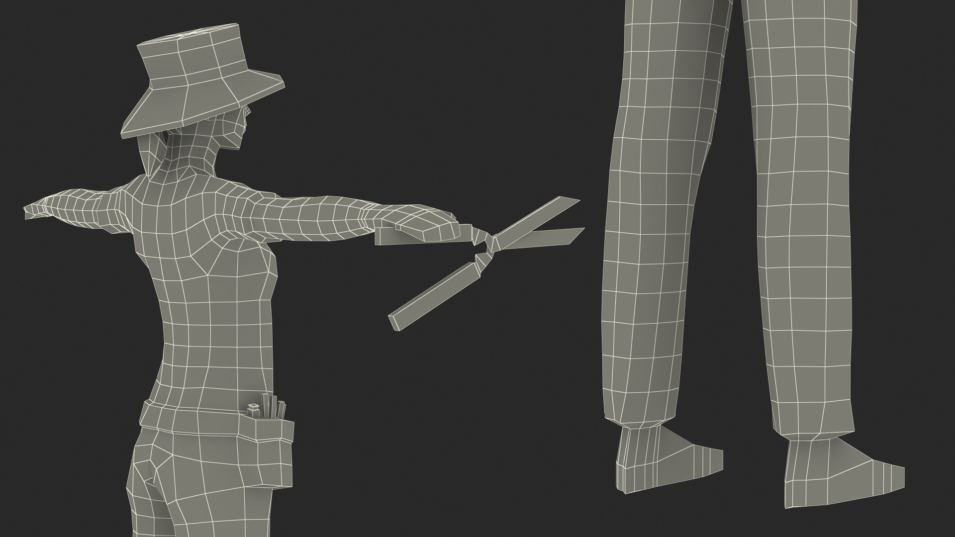 Gardener Low Poly Rigged 3D model